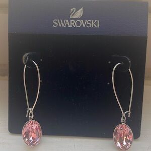 Swarovski pink earrings . Never have worn them